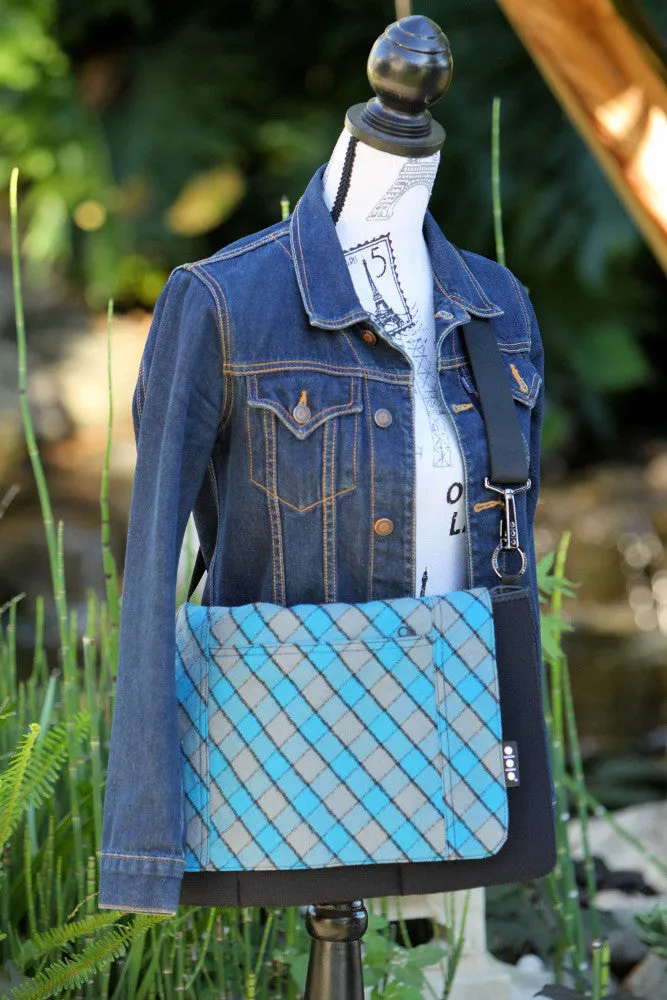 Pocket Cover Blue Square Plaid