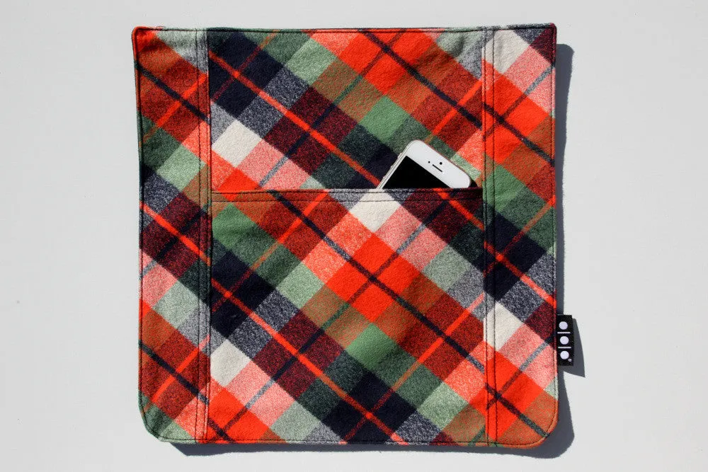 Pocket Cover Orange and Blue Plaid