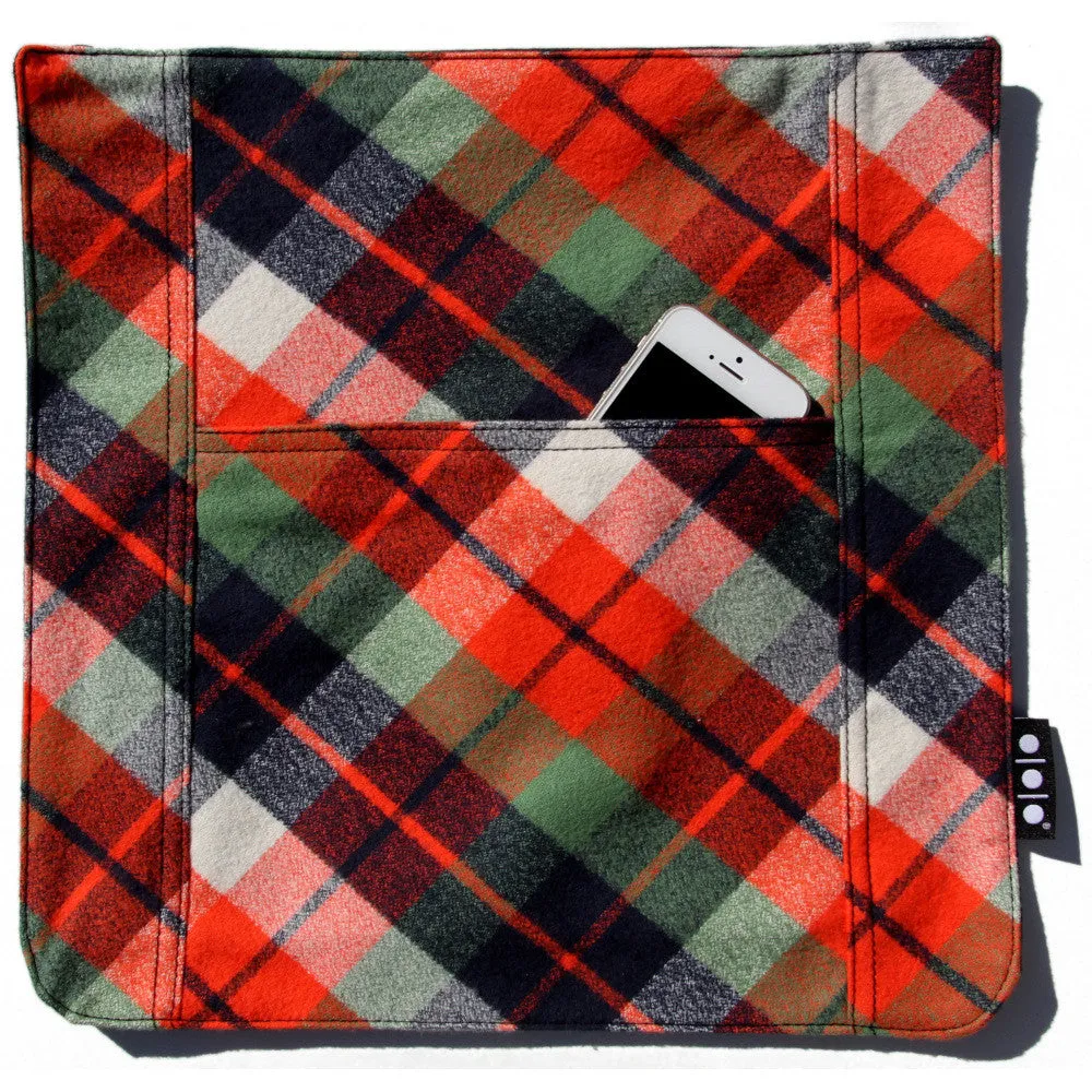 Pocket Cover Orange and Blue Plaid