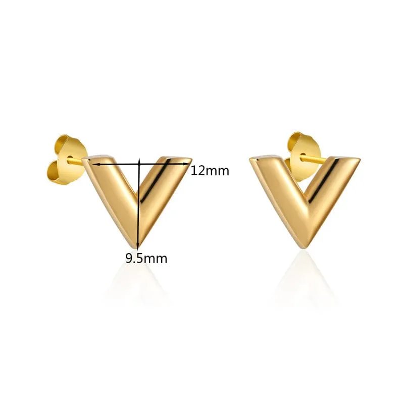 "V" Earrings 925 Sterling Silver Jewelry Perfect for Vegans!