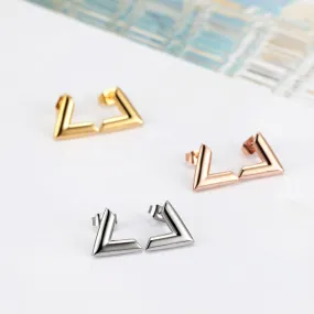 "V" Earrings 925 Sterling Silver Jewelry Perfect for Vegans!