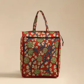 Red - Handcrafted Cotton Shopping Hand Bag 09