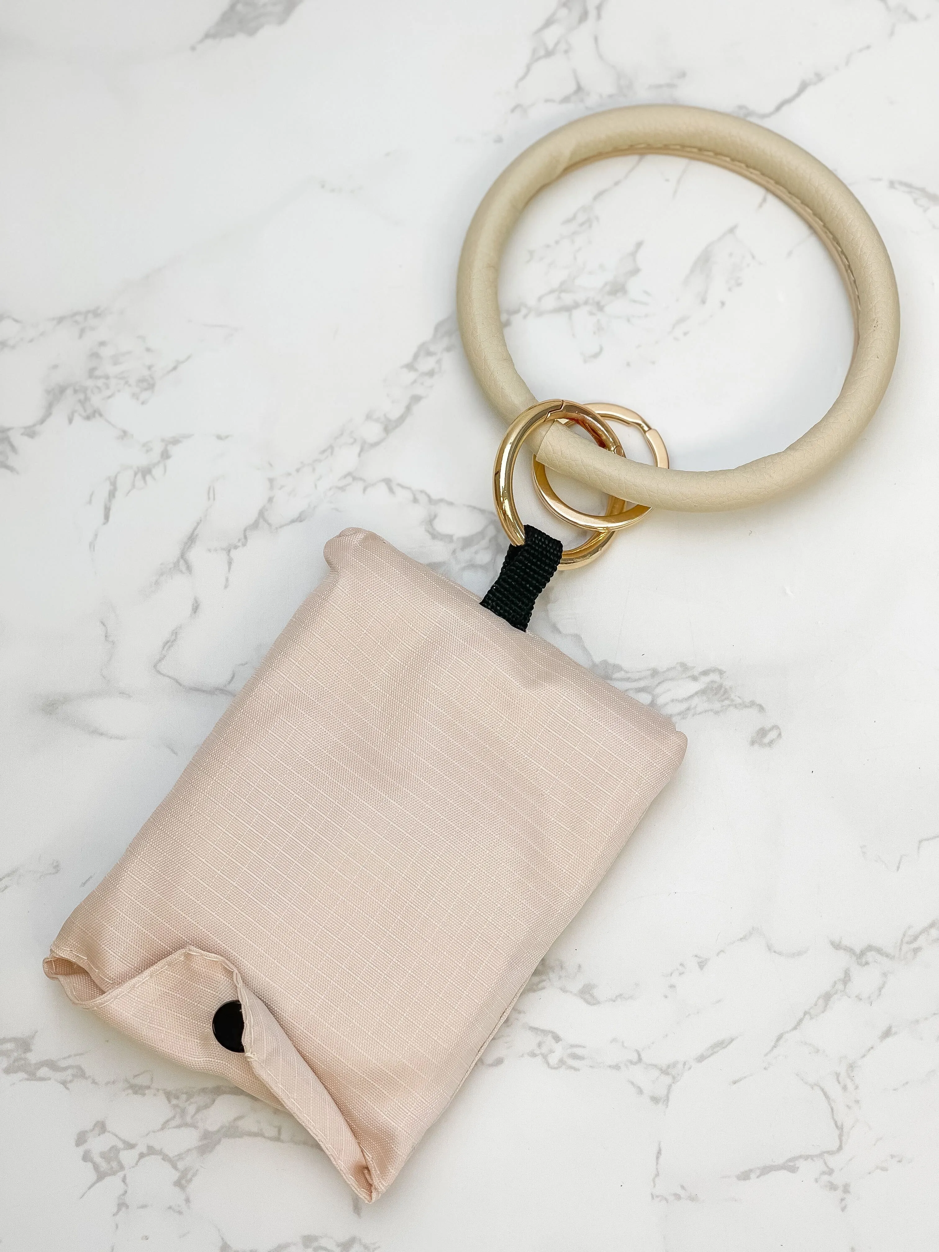 Reusable Tote Key Ring - Beige