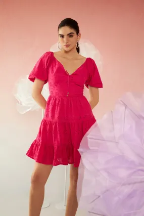 Rhea|Schiffli Cotton Dress