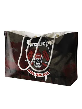 Rocksax Metallica Rope Handled Beach Bag - Kill Em All Skull
