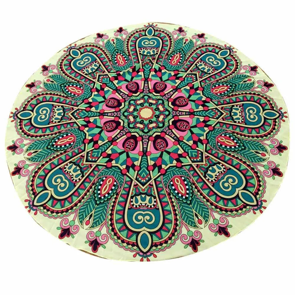 Round Hippie Chiffon Tapestry Beach Throw Towel Yoga Mat Bohemian