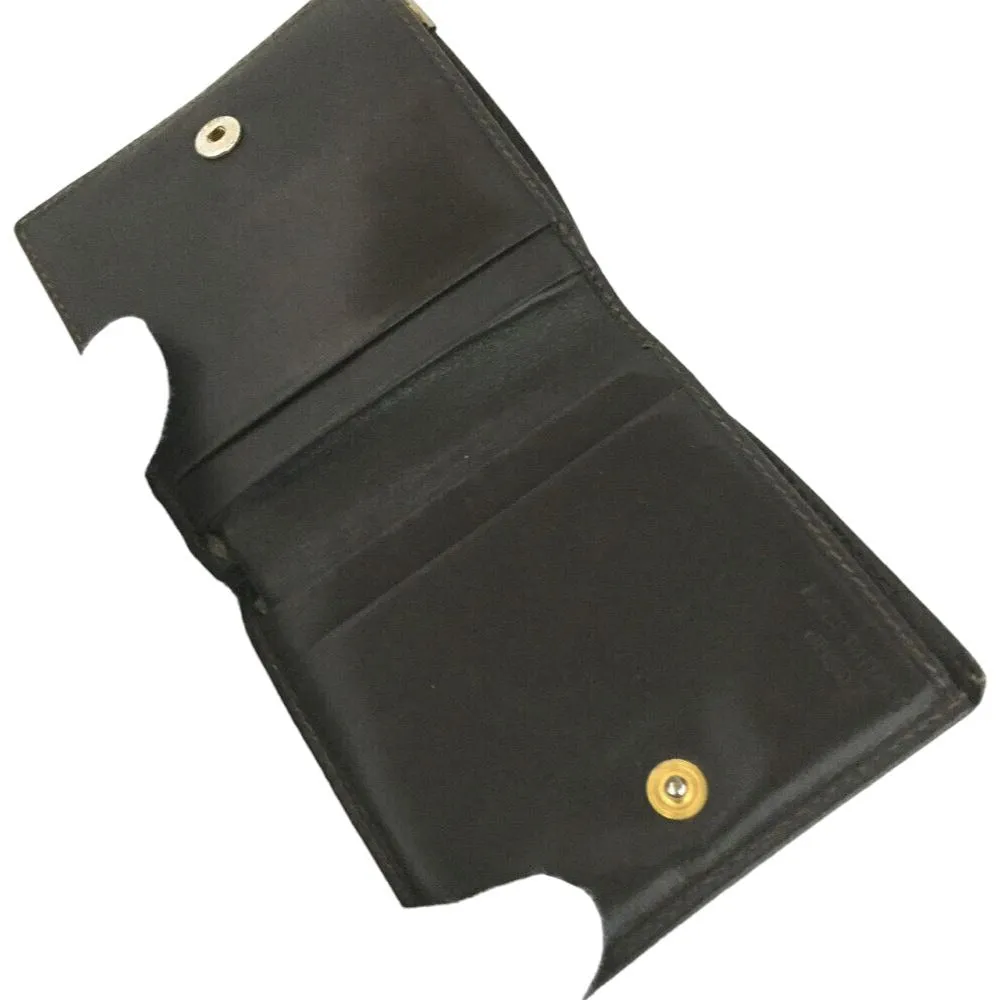 (S1) Celine Wallet Macadam Black Leather