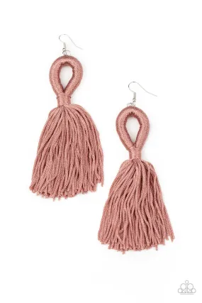 Tassels and Tiaras - Pink Earrings - Paparazzi Accessories