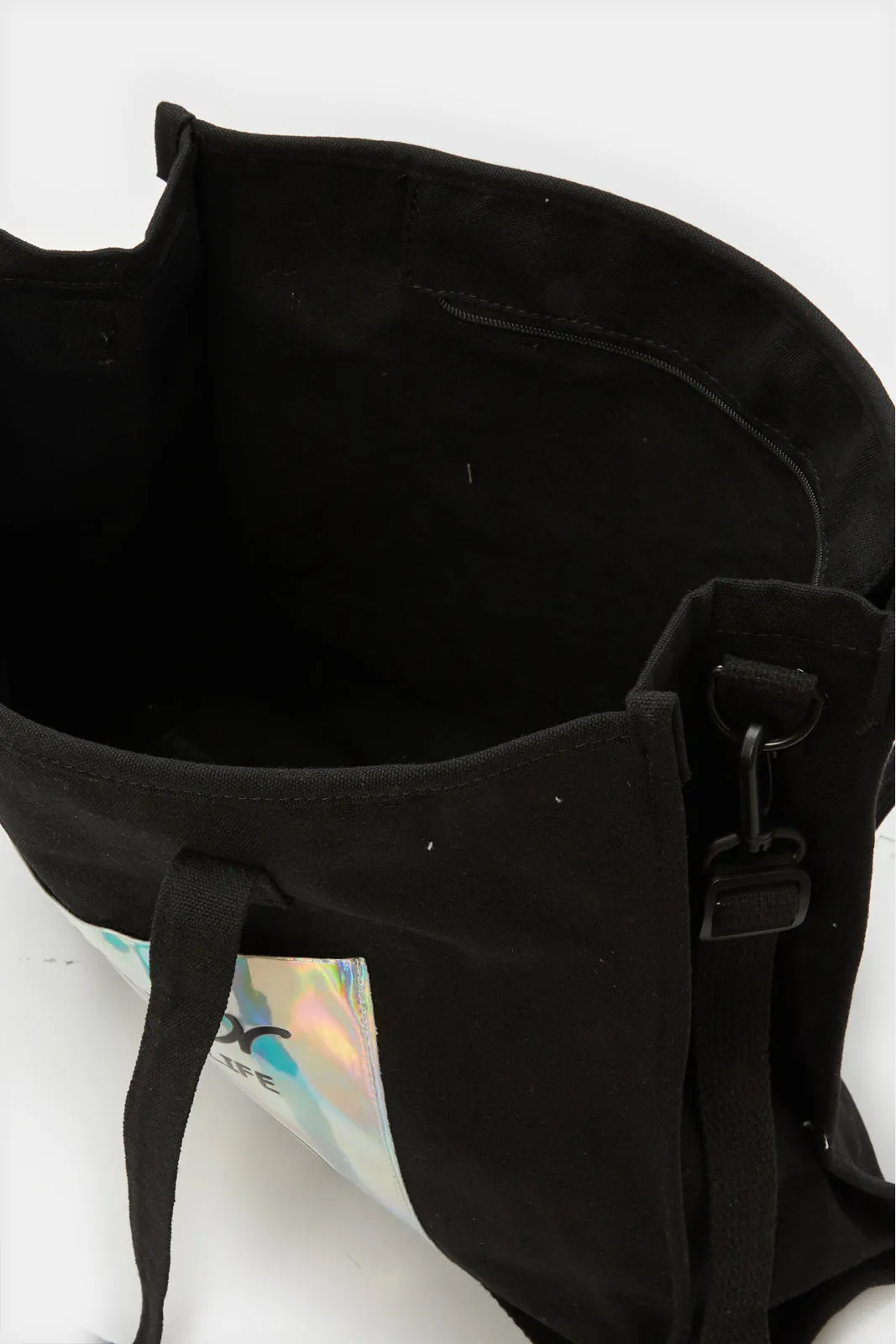 Women Black Embellished Shopper Bag