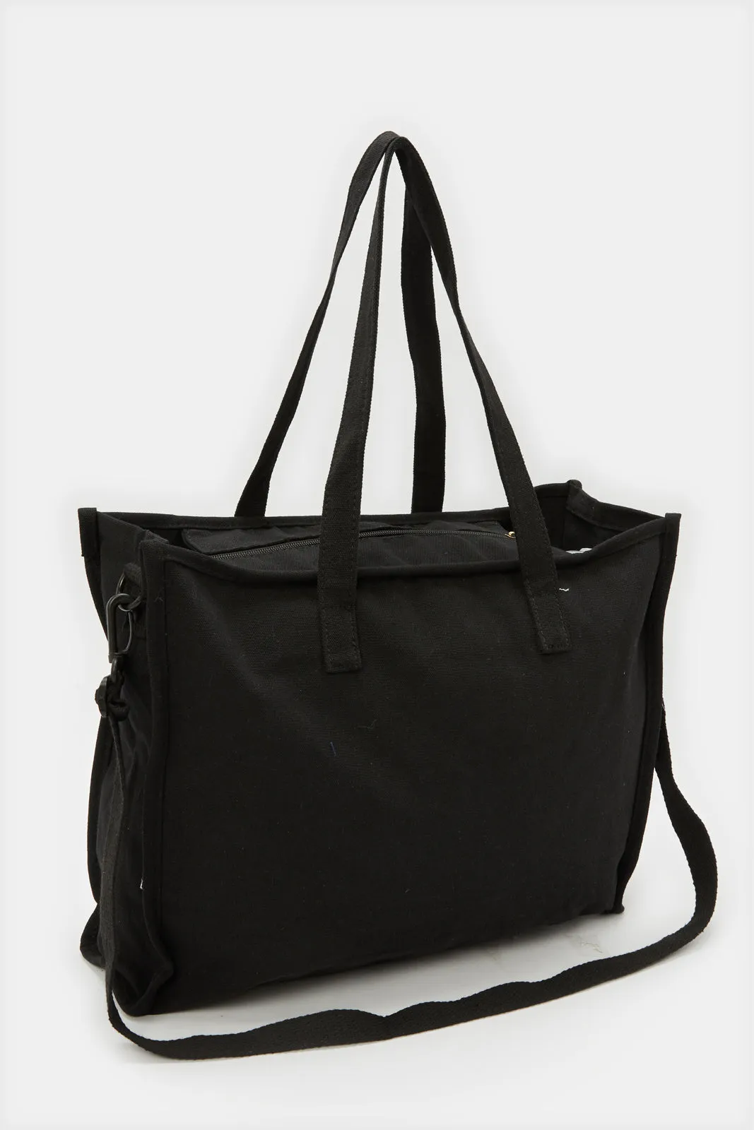 Women Black Embellished Shopper Bag