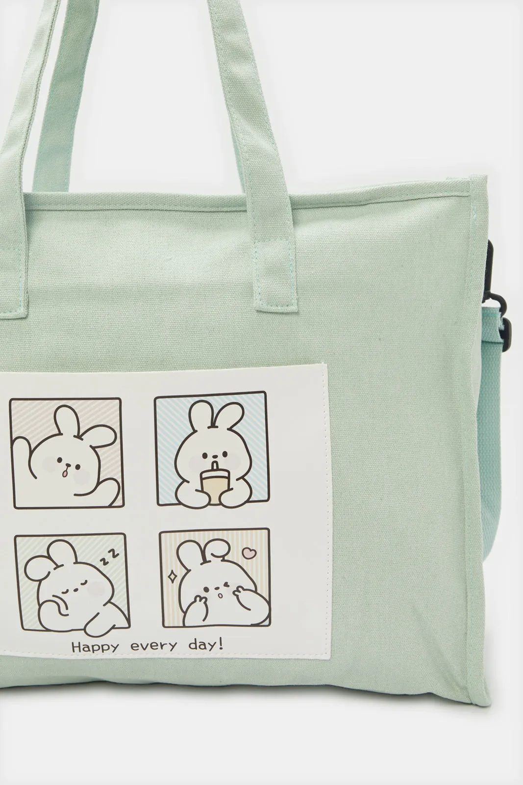 Women Mint Printed Shopper Bag