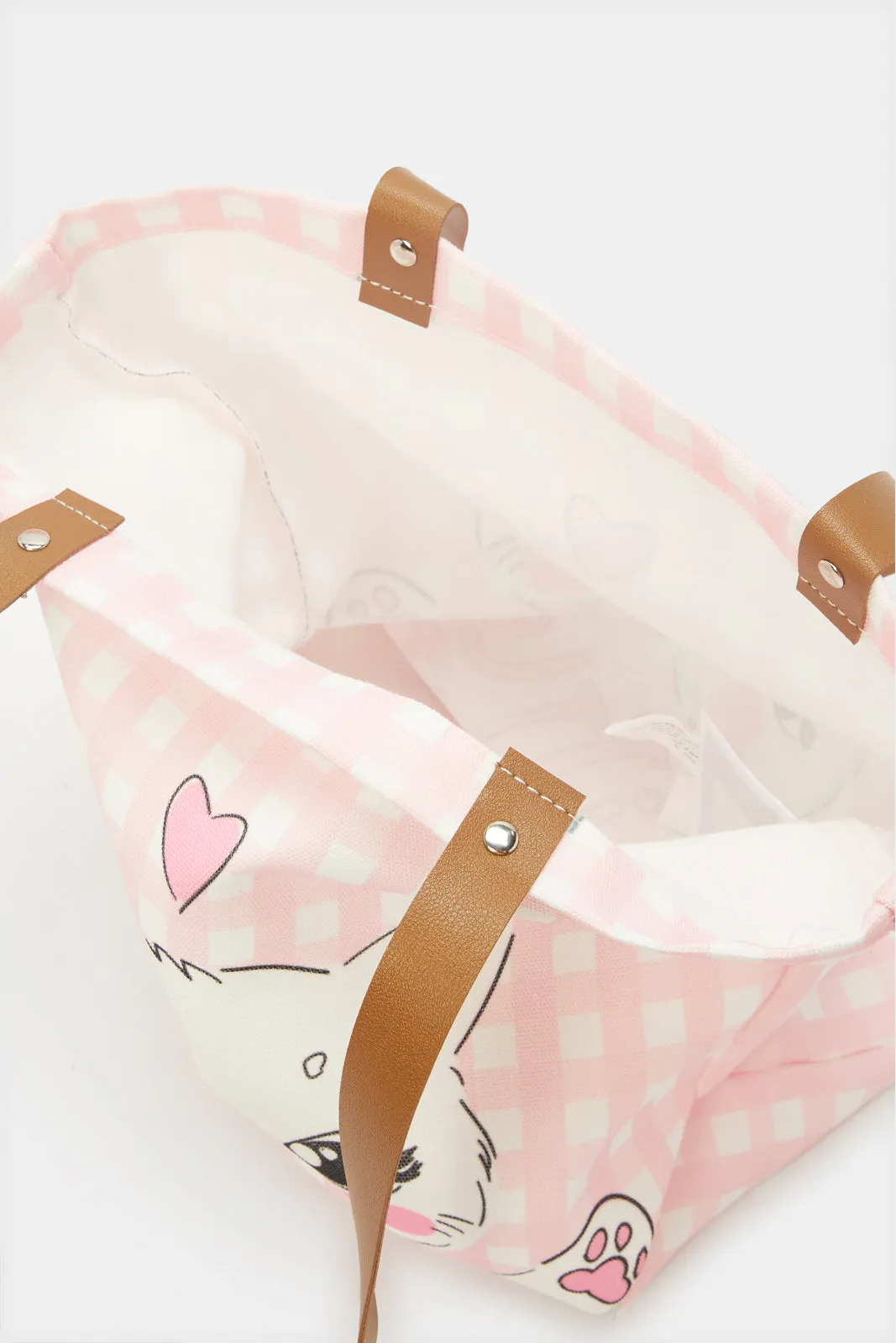 Women Pink Printed Shopper