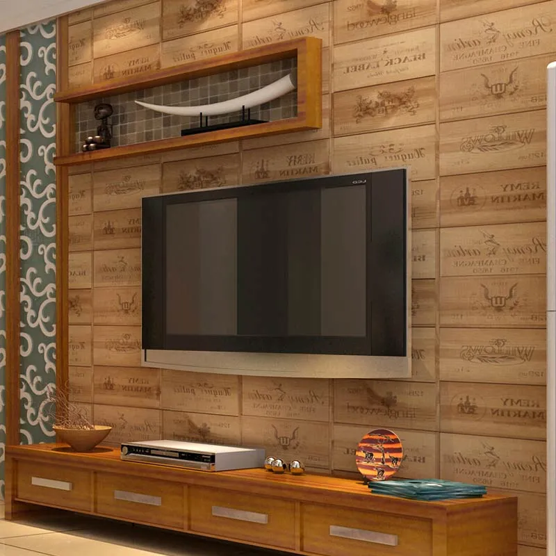 Wood Texture with Letters Wallpaper (5.3 ㎡)