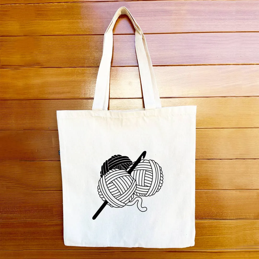 Yarn Balls Crocheter & Knitter Recycle Tote Bag, Custom Bag